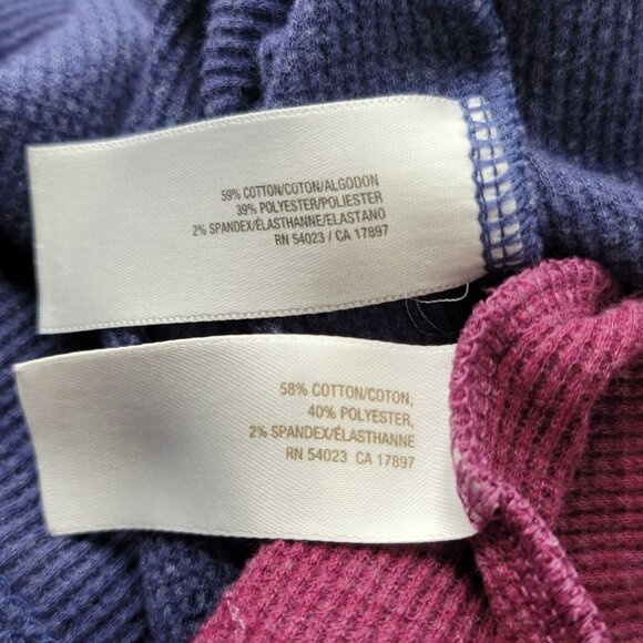 LOT of Old Navy Women's Long Sleeve Waffle Knit Tops XL Purple & Blue Set - Picture 3 of 16